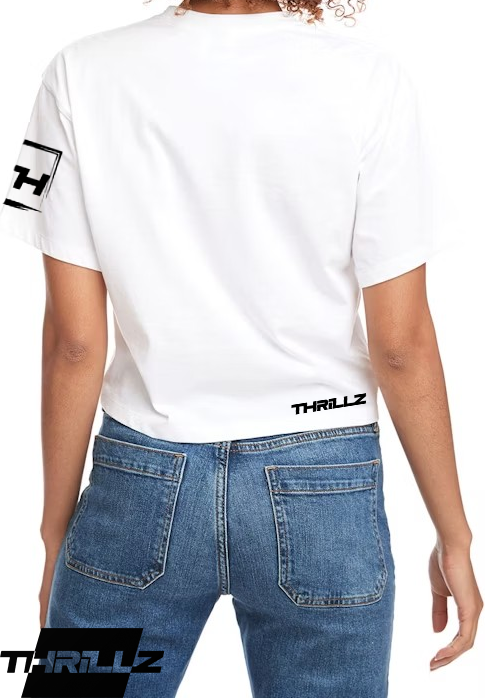 Women's Flowy Crop Tee White