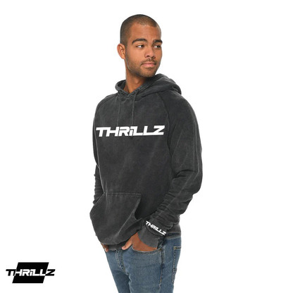 Vintage Wash Pullover Hoodie- Black