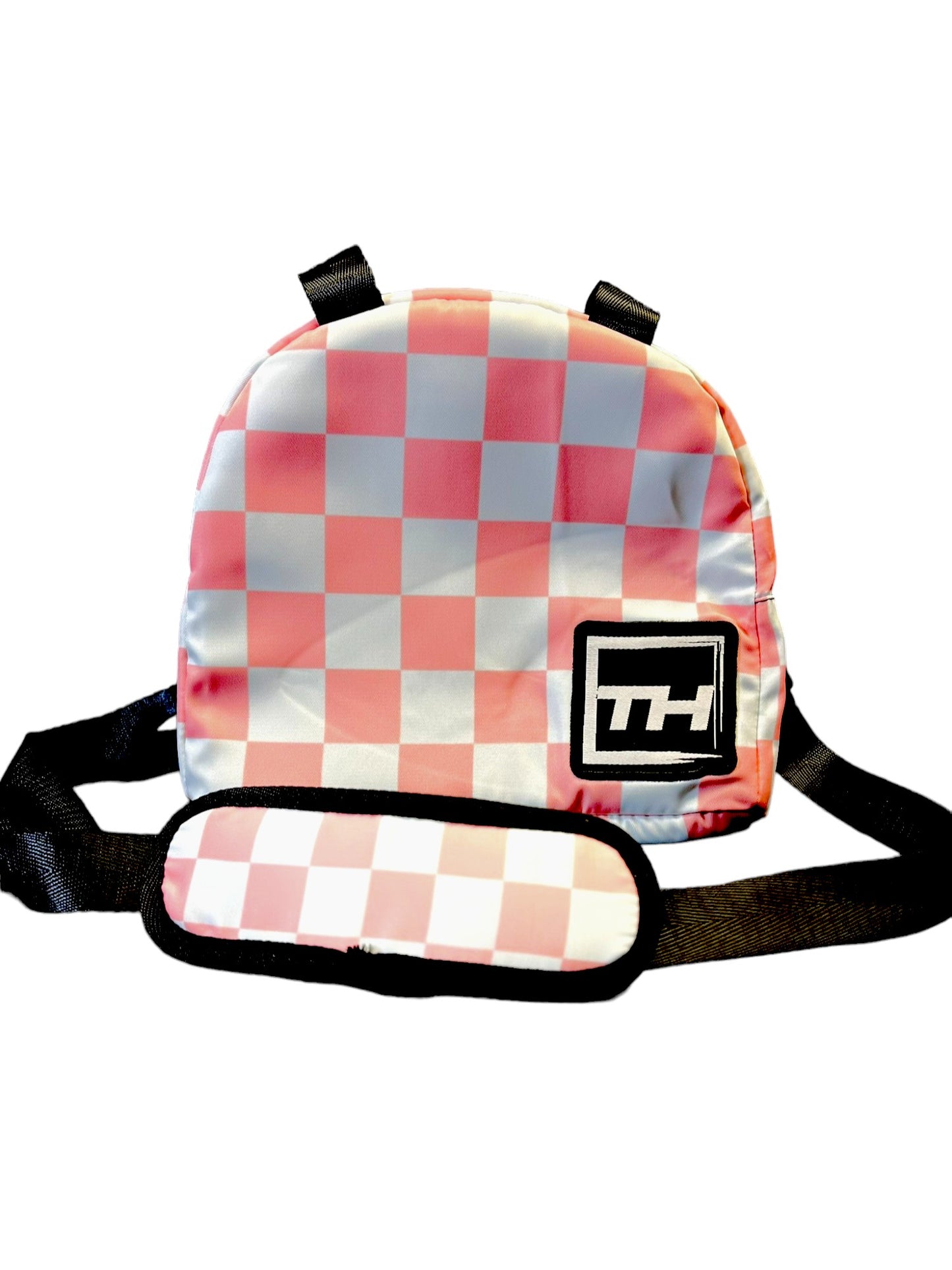 Pink Checkered Backpack