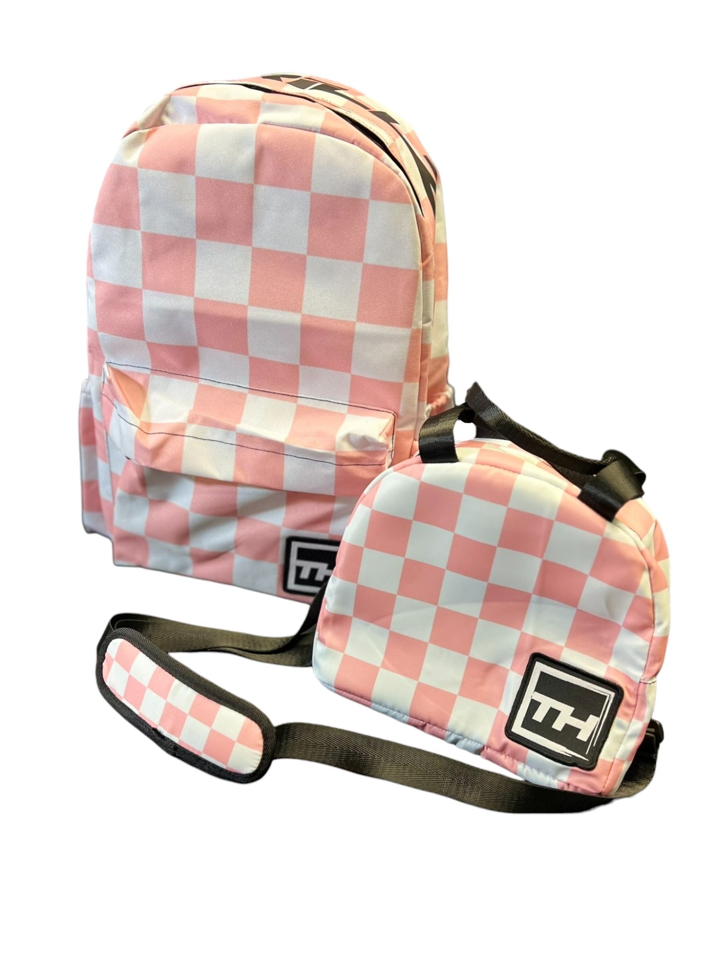 Pink Checkered Backpack