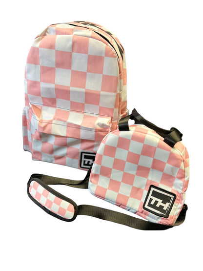 Pink Checkered Backpack