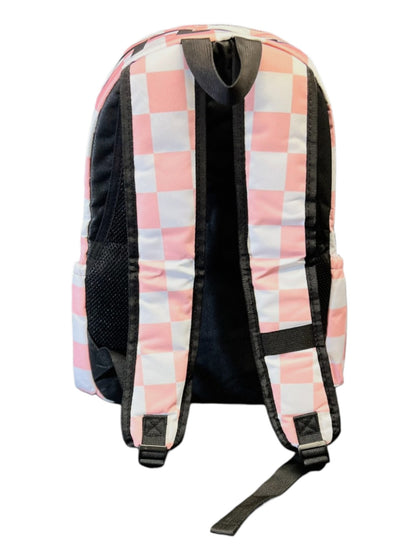 Pink Checkered Backpack